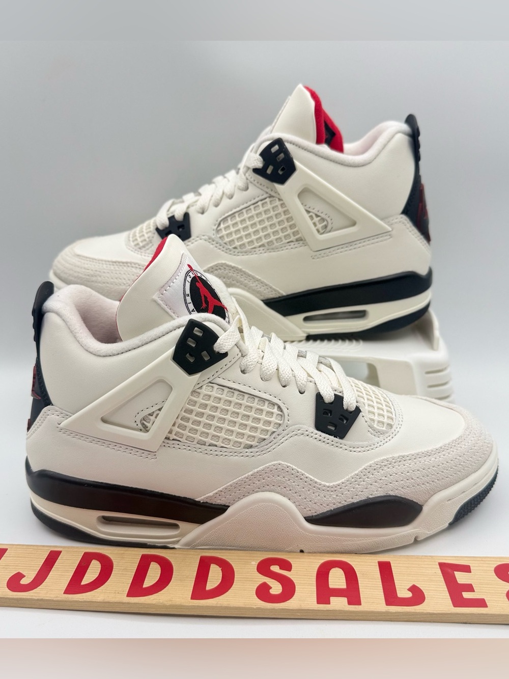 Nike Air Jordan 4 Retro 'Flight Club' Sail/Black/Red  IM4026-100 GS 7Y NEW

New